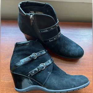 Aquatalia Folly Waterproof Black Wedge Boots